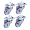4 Pcs Swivel Caster Heavy Duty Stainless Steel Transparent PU