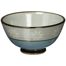 Hasami Ware 60118 Rice Bowl, Flower Makeup Pattern, Blue, Made in Japan