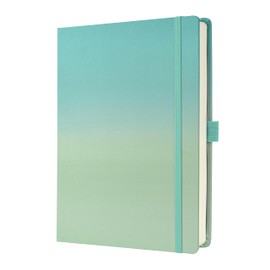 Sigel JB102 Bullet Journal Jolie, Dot Lining, Thick 120 g Paper, A5+, Turquoise, 200 Pages, Hardcover with Coated Fabric, Gradient Sea, Vegan, Made from Sustainable Paper