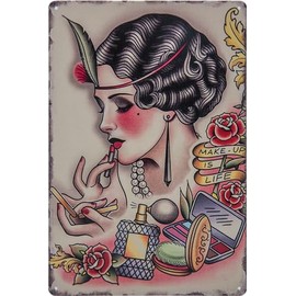 30 x 20 cm Retro Tin Sign - Barber Shop Vintage - Decorative Sign for Hairdresser, Barber, Hairstylist and Home