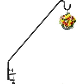Heavy Duty Deck Hook, 32 "Adjustable Metal Deck Rail Hooks for Hanging Bird Feeders,Plants,Flowerpots,Wind Chimes,Lanterns