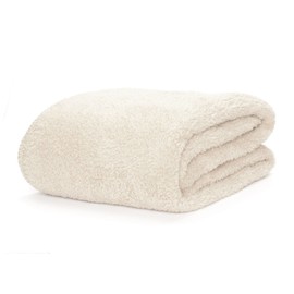 Snug Rug Cream Blanket Sherpa Fleece Luxury For Sofa Blankets Warm Winter Soft Throws 127 x 178cm (50" x 70")