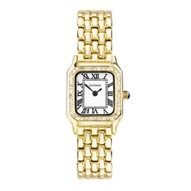 Sekonda Monica Women's Roman Numerals Analog Display 20mm Alloy Band White Glitter Gold Two Tone Classic Watch