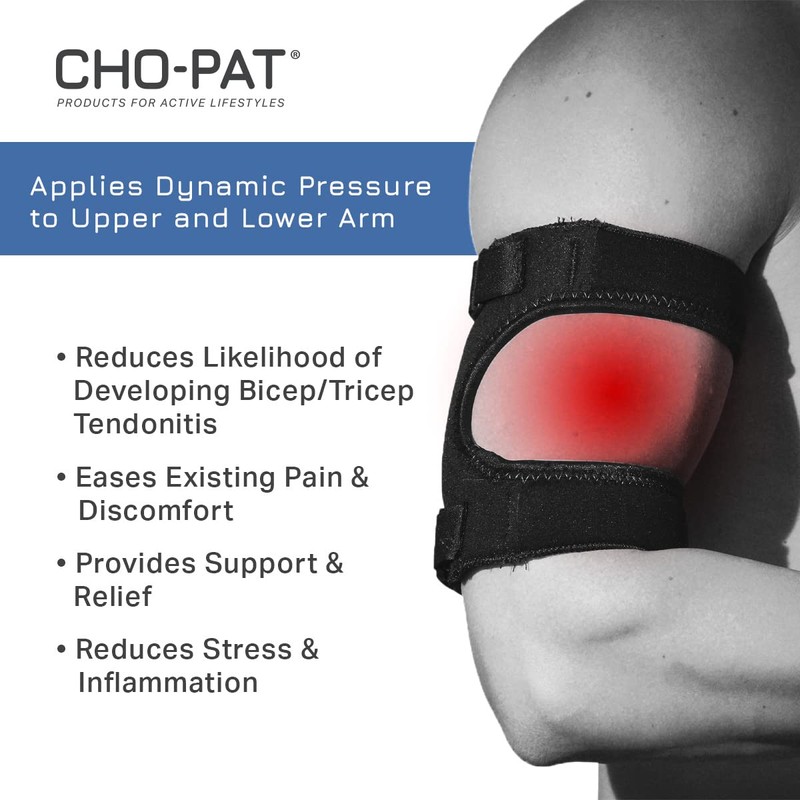 Cho-Pat Bicep/Tricep Cuff, Compression Brace for Bicep/Tricep Tendonitis, Weight Lifting