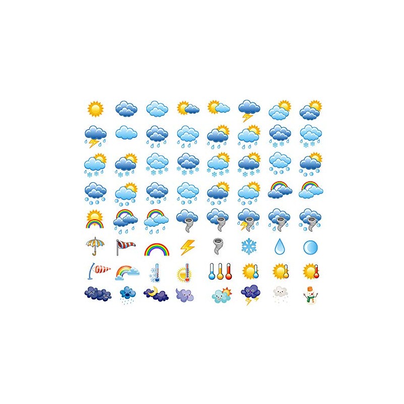 Seasonstorm Cute Weather Logo Icon Precut Waterproof Decoration Album Planner