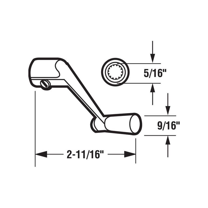 Prime-Line H 3712 Diecast Awning Window Crank Handle for Easy
