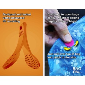 Dog Poop Bag Opener and Grocery Produce Bag Opener - Two Pack - Easily Open Slippery Bags Works With Gloves