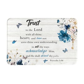 Remzoke Christian Scriptures Bath Mat for Bathroom Bible Verse Non-Slip Soft Soft Bath Rugs Trust in The Lord Absorbent Bathroom Shower Bath Mats Kitchen Floor Rugs 24 X 16 Inch