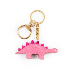 NEWGOCRAFT Dinosaurs Keychain Charms, Genuine Leather Charm Metal Buckle Keyring jewelry for Purse, Bag, Backpacks and Cars Accessory (Dark green)