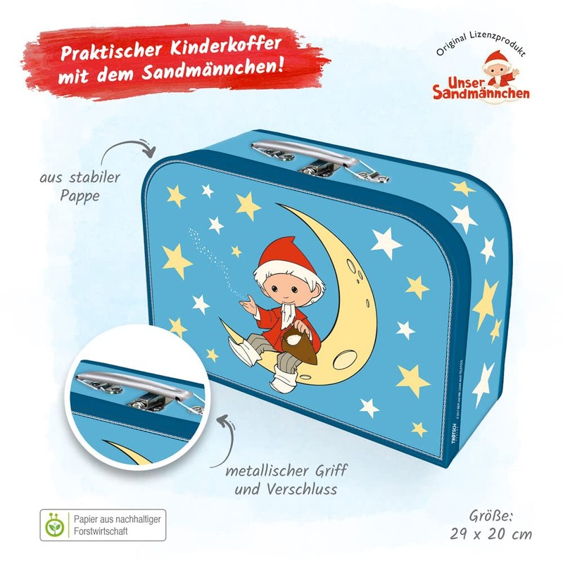 Trötsch Children's Suitcase "Sandman" Moon Large Cardboard Suitcase, Cardboard Suitcase,