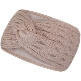 Headband Lined Warm Women's Hair Band, Twist Design with Soft Fleece Lining, Girls Earmuffs Knitted Bow