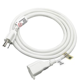FIRMERST 1875W Heavy Duty Extension Cord 6 Feet 14 AWG 15A White, UL Listed