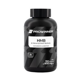 PROWINNER  HMB Hidroxi Beta Metil Butirato, Suplemento Alimenticio, 2.97g de HMB por Porcin Diaria, 150 Cpsulas de 600mg                              