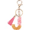 Rohans Pink and Gold Resin Alphabet Initial Letter Keychain, Bag