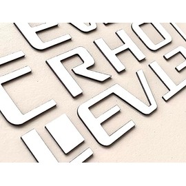 White Side Bed Rail Cap Cover Letters Inserts Compatible with Silverado 2014-2018 ABS Plastic Not Decals