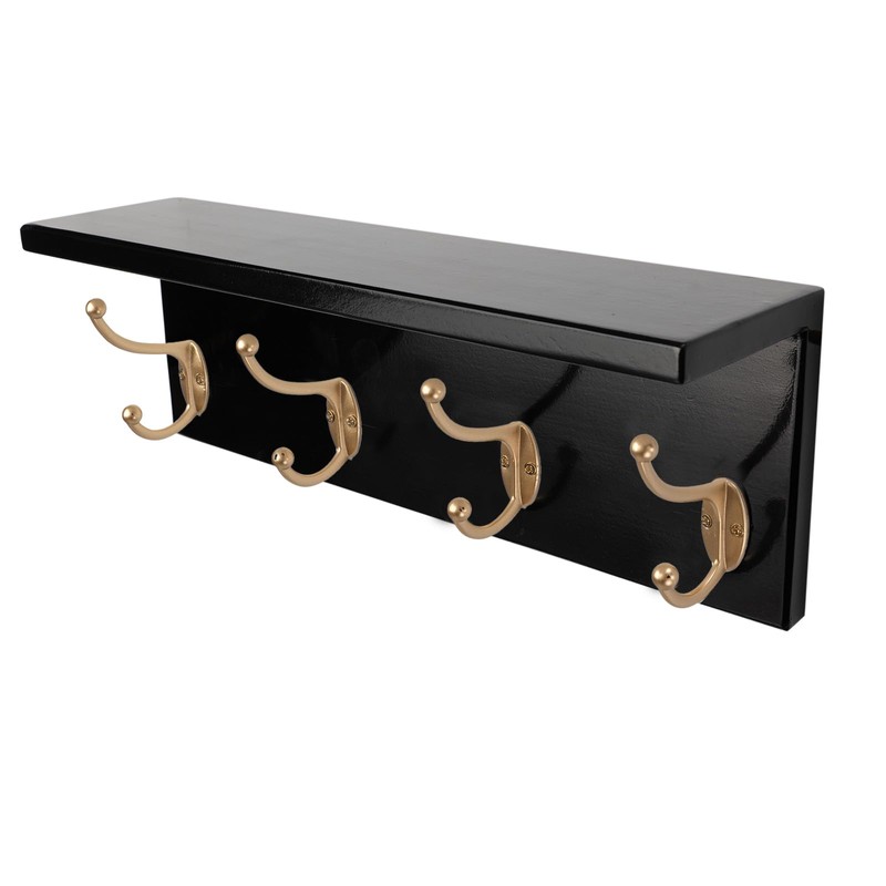 SANY DAYO HOME Wall Mounted Pine Wood Coat Rack with