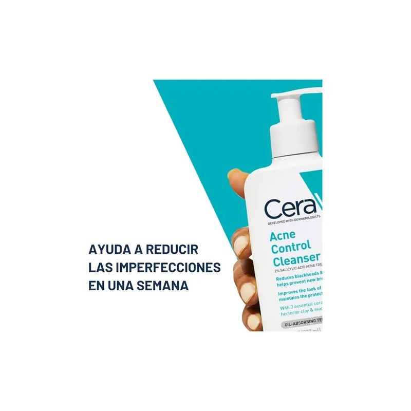 Jabon Cara Cerave Cleanser Acné Gel Control Puntos Negros Oleosidad