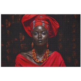Puzzles for Adults and Family 1000 Pieces Jigsaw Puzzles red African American Women Afro Formation Wooden Family Games Unique Home Decor 29.5'' x 19.6''