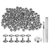 HARFINGTON 100 Sets Leather Rivets 10 x 12mm Metal Double