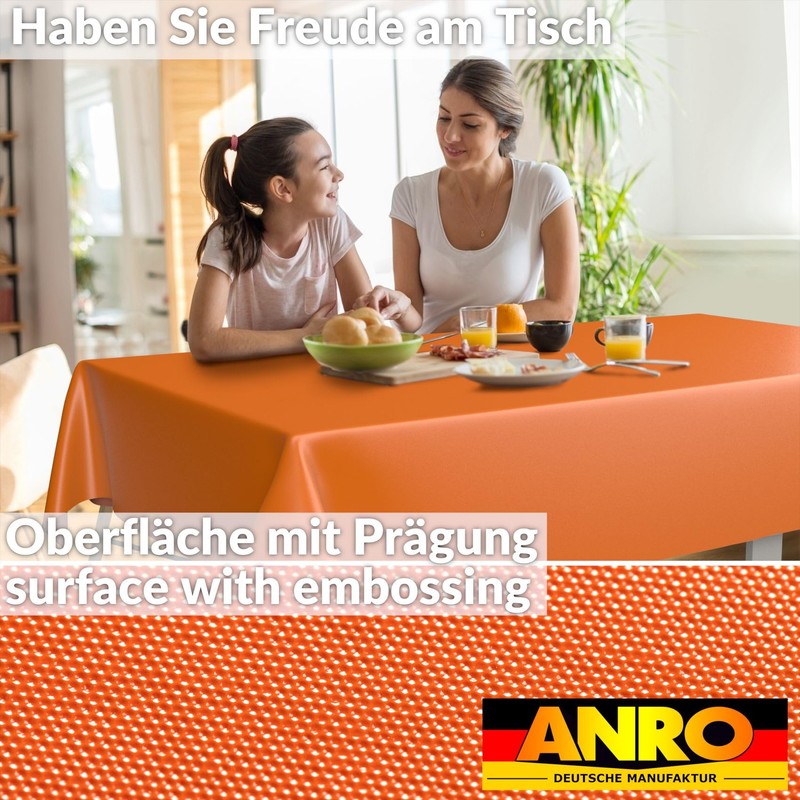 ANRO Oilcloth Tablecloth, Washable, Oilcloth, Garden Tablecloth, Outdoor, Indoor, 140