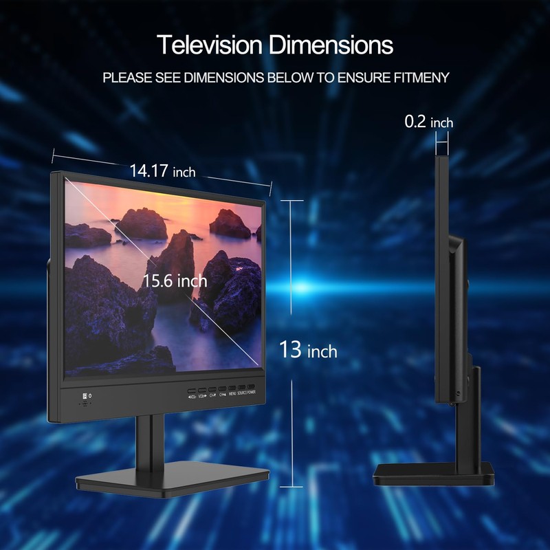 othoig 15.6 inch Small TV,Flat FHD IPS 1080P Screen TV