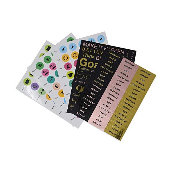 90X Goal Planner - Sticker Pack w/ Motivational Words, Daily