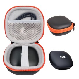 CaseSack Open Ear Headphones Case for Oladance OWS Pro Open Ear Headphones, OWS 2, OWS 1 Open Ear Headphones with Travel Charging Case (Black with Orange Zip)
