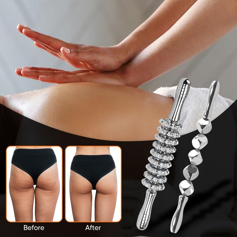 ONUEMP 2pcs Stainless Steel Massage Rollers for Ice Body Sculpting,