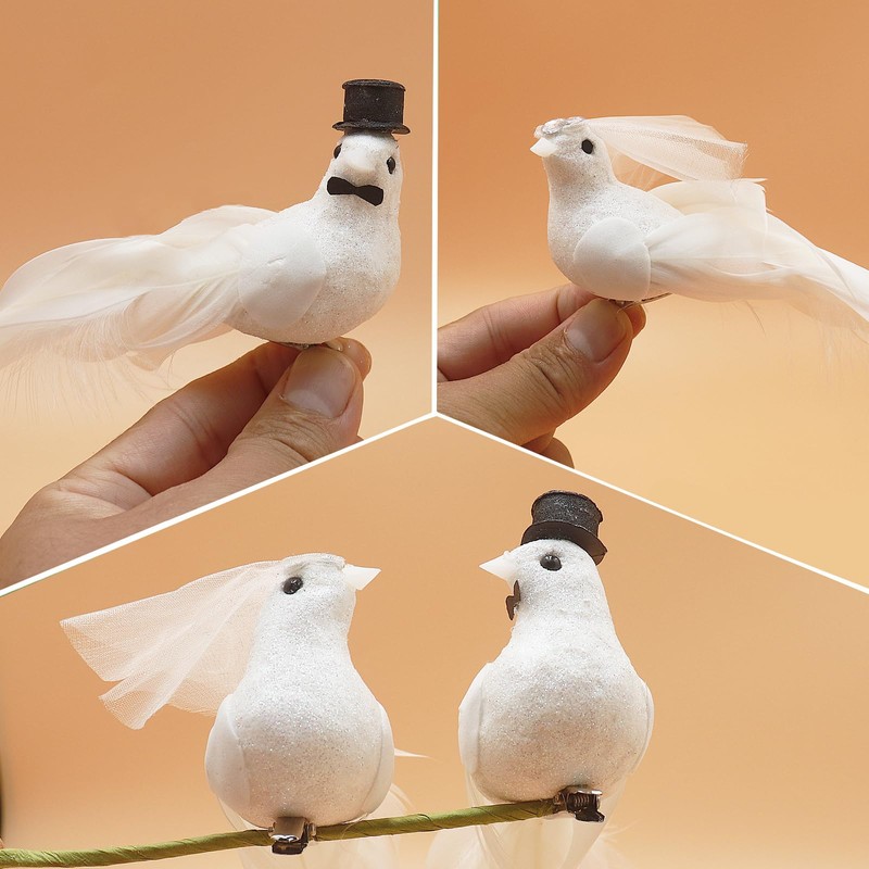 WANYIG 1 Pair Wedding Decoration Wedding Decoration Dove Couple Wedding