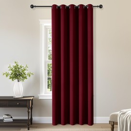 ChrisDowa Burgundyout Curtains 70 inches Wide for Bedroom - Extra Wide Grommet Thermal Insulated Room Darkening Curtains for Living Room (1 Panel, Burgundy, 70 x 84 Inch)