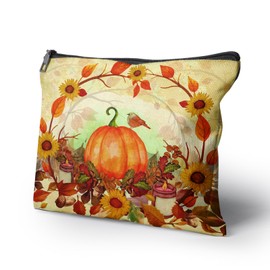 Makeup Bag Cosmetic Bag for Women, Autumn Leaves