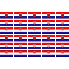 Womaha 30 Sheets Croatia Flag Temporary Tattoos Fans Face Tattoo Stickers for Adults Kids Group Activity Props