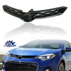 GD-AUTO For 2014-2016 Toyota Corolla S SE Bumper Upper Grille Gloss Black 53100-02570