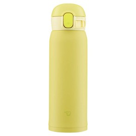Zojirushi SM-WA48-YA Water Bottle, One-touch Stainless Steel Mug, Seamless, 0.48L (16.2 fl oz), Lemon