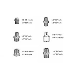 6 PCS Airbrush Adapter Fitting Connector Hose Adapter for Airbrush Hose Compressor 1/4 to 1/8
