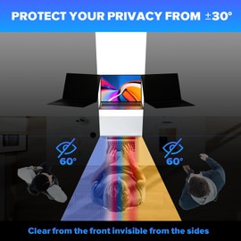 GUDTEKE Laptop Privacy Screen 13.3 Inch Laptop Screen Privacy Shield 16:9 Aspect Removable Privacy Screen Compatible with Lenovo/HP/Dell, Blue Light UV-Blocking Screen Privacy Filter