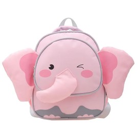 Simple Obsession Elephant Kids Backpack for Kindergarten Preschool Girls Boys | Toddler Elementary Backpack | Cartoon (Pink)