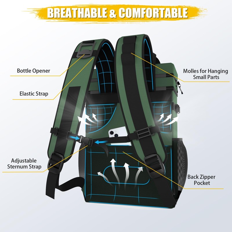 Backpack Cooler - AYAMAYA Upgrade Leakproof Cooler Backpack with Padded