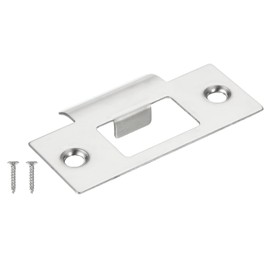 PATIKIL Door Strike Plate 2-3/4"x1-9/16", Universal Latch Strike Plate Security T Strike Stainless Steel Deadbolt Strike Plate with Screws for Interior & Exterior Doors,Silver