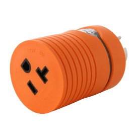 AC WORKS® 20A 125/250V NEMA L14-20 Male Plug to 20A 125V NEMA 5-20 Female Connector
