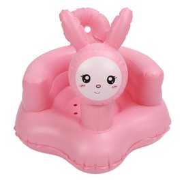 Inflatable Baby Chair Built in Air Pump Soft Cartoon Rabbit PVC Back Support Infant Learning Sofa for Sitting Up Bathing
