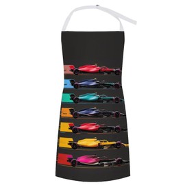 Brkgpw Formula Racing Cars Aprons Adjustable Aprons with Pockets Cooking Kitchen Chef Apron for Women And Men 1 Pack