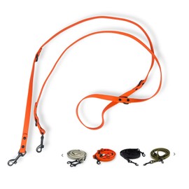 Sniffls Small & Medium Dogs' Waterproof, Lightweight, Adjustable Orange Dog Lead, 150g, 1.3cm x 220cm, Recycled PET Bottles, Swivel Clip