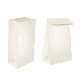Perfect Stix White Paper Lunch Bags 500 Pcs, Disposable, Fold Top Closure, 4LB, 5.1 x 3.2 x 9.8 Inch, Kraft, White