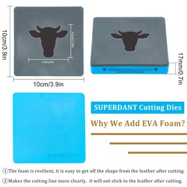 SUPERDANT Cows Wooden Die Cutting Animal Head Leather Cutting Dies Earrings Die Cut DIY Leather Craft Wood Cutting Die Machine for Women Girls Gifts Keychain Jewelry Making