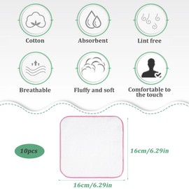 ZOWEXIQ 10 Stück Einlagige Flanellwaschlappen aus Bio-Baumwolle, Mehrweg Baby Waschlappen als Ersatz für Feuchttücher - Kleine waschbare Mini Baumwolltücher