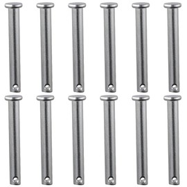 Clevis Pins 12Pcs 304 Stainless Steel Smooth 20/25/30/35/40/45/50/55/60mm Flat Head M8 Single Hole Clevis Pins