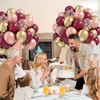 60pcs Burgundy and gold Balloons 12inch with Maroon Pearl Rose