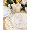 supernal 60pcs Gold Plastic Dinnerware Set Includes Gold Plastic Plates