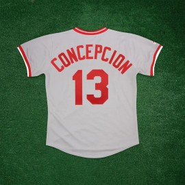 Majestic Dave Concepcion 1975 Cincinnati Reds Men's Cooperstown Grey Road Jersey - XL
